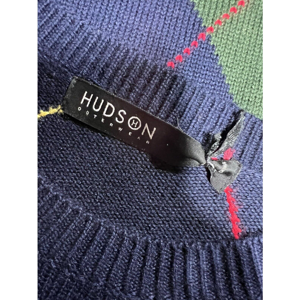 Hudson Outerwear Mens L Large Sweater Argyle Panther MMXVII - Picture 3 of 9